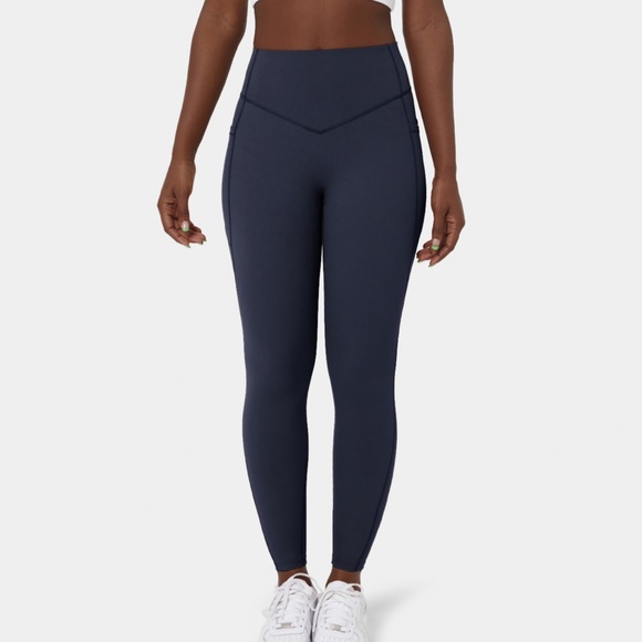 HALARA Pants - Halara SoCinched High Waist Tummy Sculpting Leggings with Pockets - Indigo Blue
